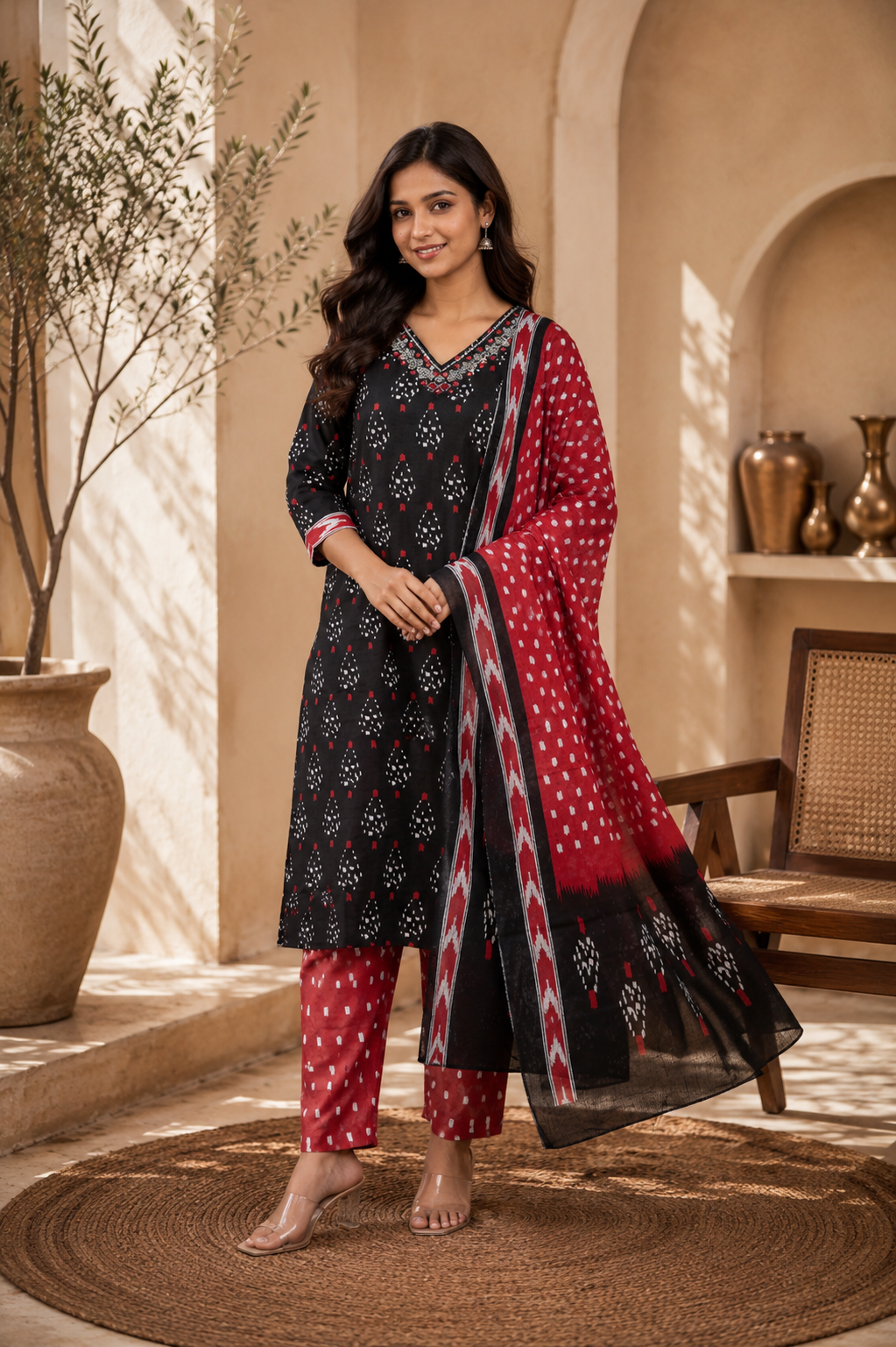 ChatGPT Image Jun 15, 2026, 03_12_53 PM Gulnaar Black Embroidered Kurta Pant Dupatta Set for Women - Image 1