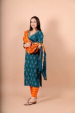 Gulnaar Green Embroidered Kurta Pant Dupatta Set for Women - Image 4