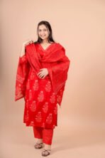 Aabha Red Handwork Suit Set with Dupatta - Image 6