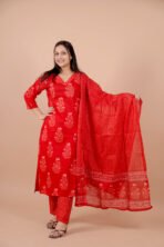 Aabha Red Handwork Suit Set with Dupatta
