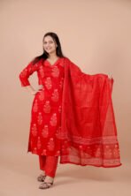 Aabha Red Handwork Suit Set with Dupatta - Image 2