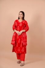 Aabha Red Handwork Suit Set with Dupatta - Image 3