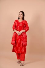 Aabha Red Handwork Suit Set with Dupatta - Image 3