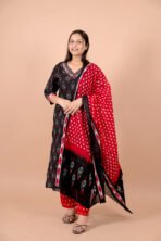Gulnaar Black Embroidered Kurta Pant Dupatta Set for Women - Image 3