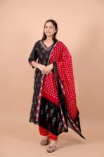 Gulnaar Black Embroidered Kurta Pant Dupatta Set for Women - Image 3