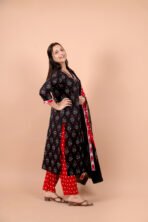 Gulnaar Black Embroidered Kurta Pant Dupatta Set for Women - Image 4