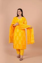 Aabha Yellow Handwork Suit Set with Dupatta - Image 5