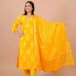 Aabha Yellow Handwork Suit Set with Dupatta