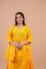 Aabha Yellow Handwork Suit Set with Dupatta - Image 4