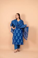 Aabha Blue Handwork Suit Set with Dupatta - Image 2