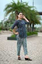 Women’s Cotton Night Suit Set | Soft Printed Top & Pajama | Comfortable Sleepwear for Home & Night - Image 3