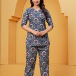Pure Cotton Printed Night Suit for Women – Soft & Comfortable Sleepwear Set