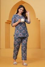 Pure Cotton Printed Night Suit for Women – Soft & Comfortable Sleepwear Set - Image 4