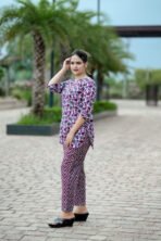 Women’s Printed Nightwear Set | Breathable Cotton Lounge Wear | Relaxed Fit Sleep Suit