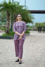 Women’s Printed Nightwear Set | Breathable Cotton Lounge Wear | Relaxed Fit Sleep Suit - Image 4