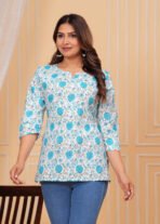 Rexxica Fashions Jaipuri Cotton Printed Short Kurti for Women - Image 5