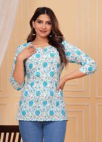 Rexxica Fashions Jaipuri Cotton Printed Short Kurti for Women - Image 3