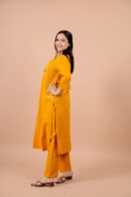 Aarohi Musterd Yellow Embroidered Kurta Set - Image 5