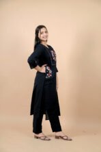 Aarohi Black Embroidered Kurta Set - Image 4