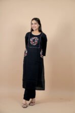 Aarohi Black Embroidered Kurta Set - Image 2