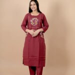Aarohi Maroon Embroidered Kurta Set