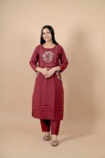 Aarohi Maroon Embroidered Kurta Set