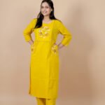 Aarohi Yellow Embroidered Kurta Set