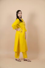 Aarohi Yellow Embroidered Kurta Set - Image 7