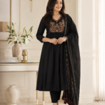 Noor Black Embroidered Suit Set with Dupatta
