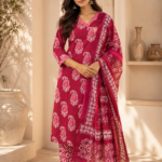 Meher Hand Worked Cotton Suit Set with Dupatta