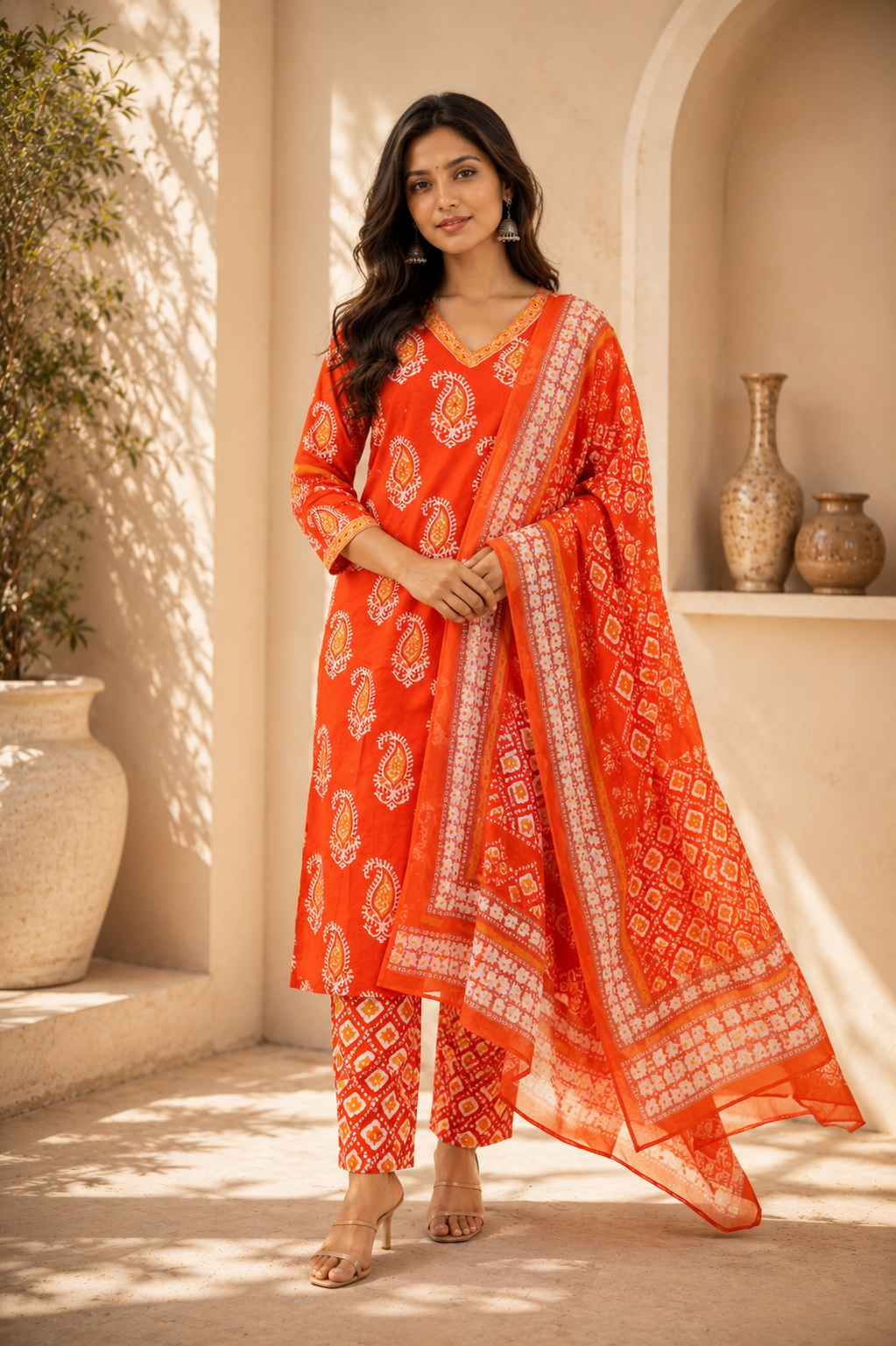 ChatGPT Image Jun 15, 2026, 02_55_30 PM Meher Orange Hand Worked Cotton Suit Set with Dupatta - Image 1