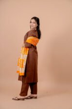 The Noor Terra Gold Embroidered Cotton Suit Set - Image 2